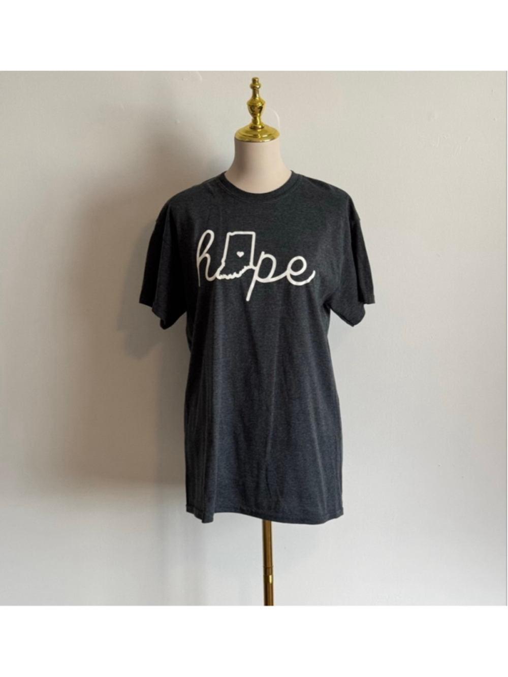 Women's Gildan Gray Indiana Hope Graphic Short Sleeve Tee M